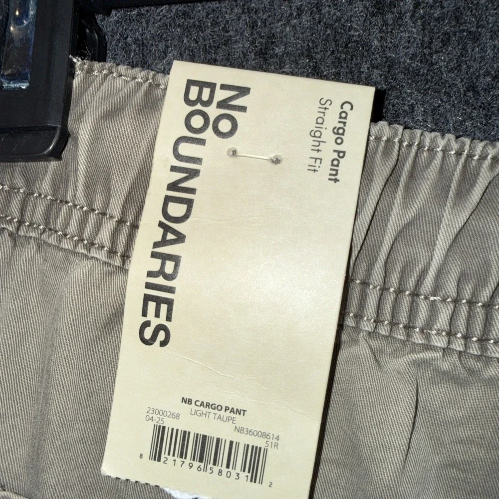 No Boundaries Men's Small 28-30 Straight Fit Cargo Pants Light Taupe Outdoor